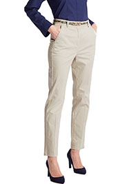 M&5 NATURAL Cotton Rich Slim Leg Chinos - Size 12 to 20