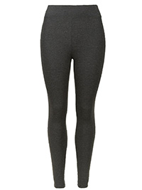 M&5 CHARCOAL Cotton Rich High Waisted Leggings - Size 10 to 14