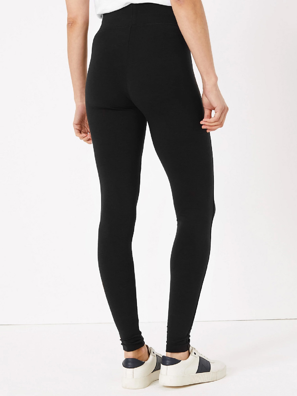 marks-and-spencer-m-5-black-brushed-high-waist-ankle-grazer-leggings-size-8-to-22