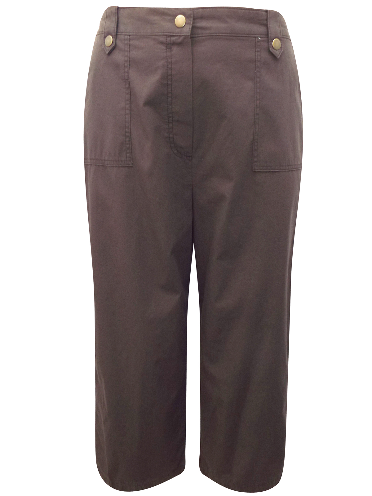 Marks and Spencer M&5 CHOCOLATE Pure Cotton Cropped Trousers Size