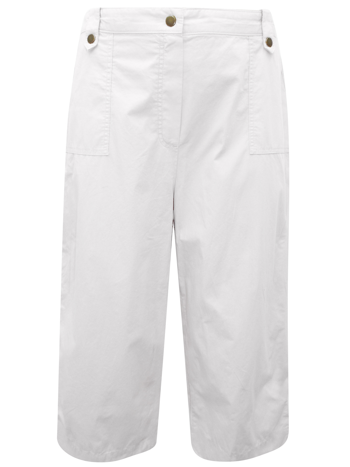 Marks and Spencer - - M&5 WHITE Pure Cotton Cropped Trousers - Size 18