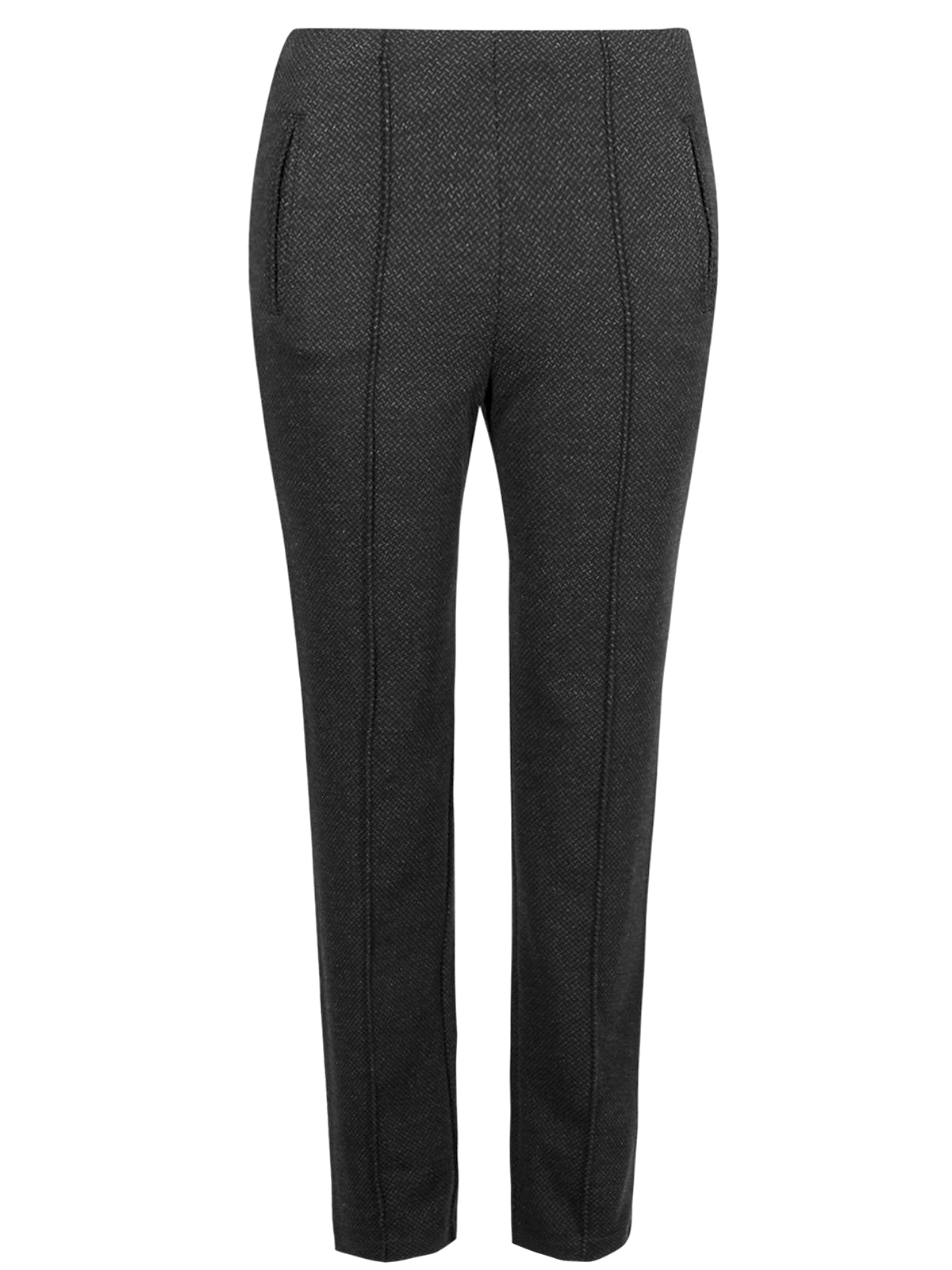 Marks and Spencer - - M&5 GREY Zigzag Ponte Straight Leg Trousers - Size 18