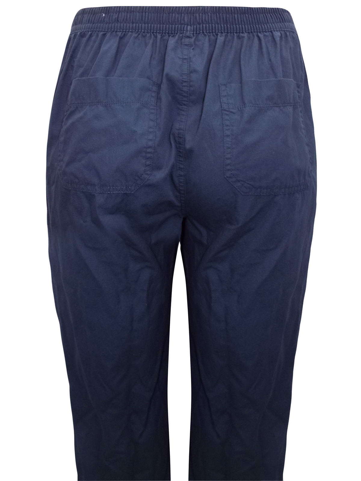 Marks and Spencer M&5 NAVY Pure Cotton Drawstring Trousers Size