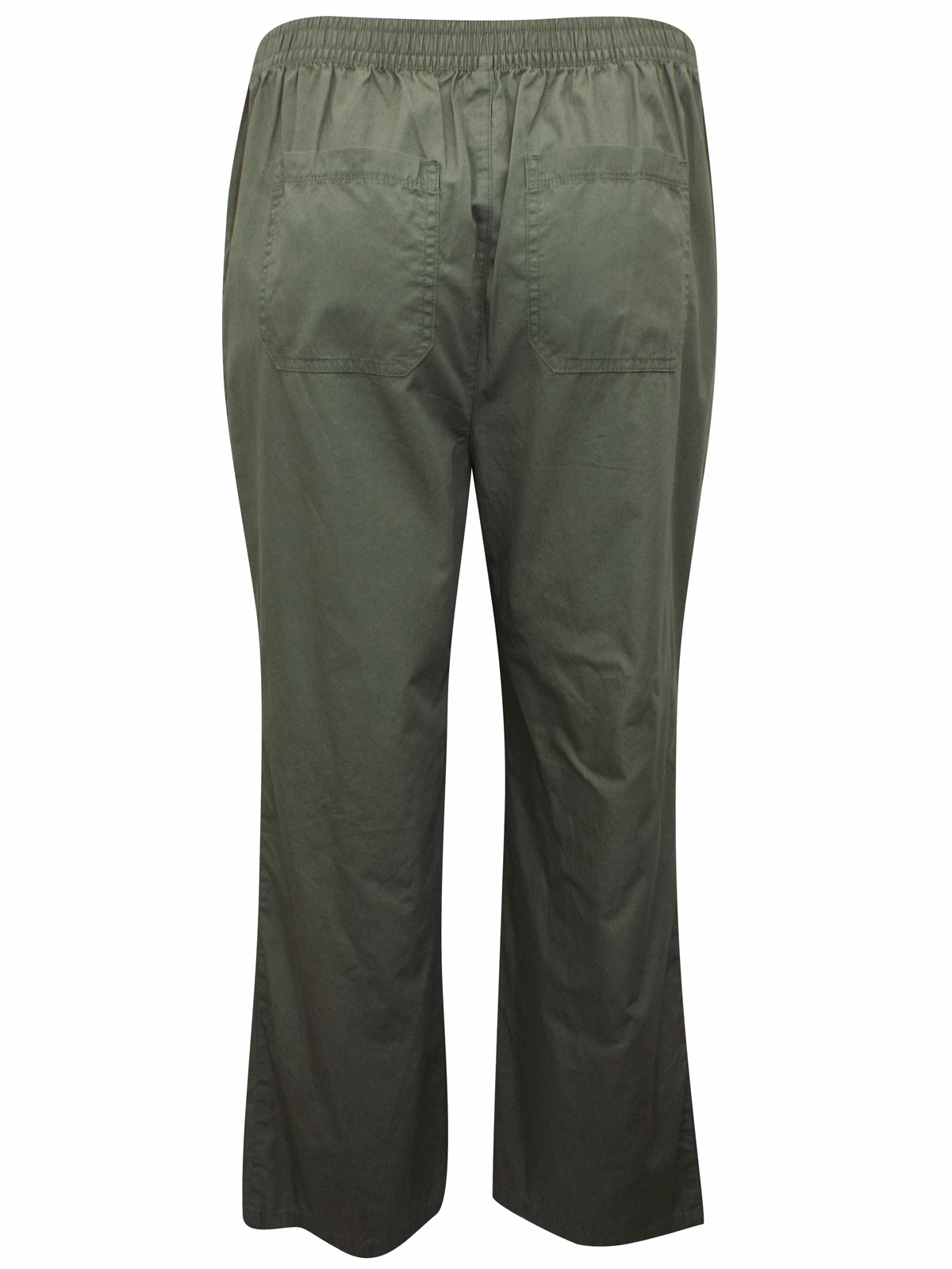 Marks and Spencer - - M&5 KHAKI Pure Cotton Straight Leg Trousers - Size 18