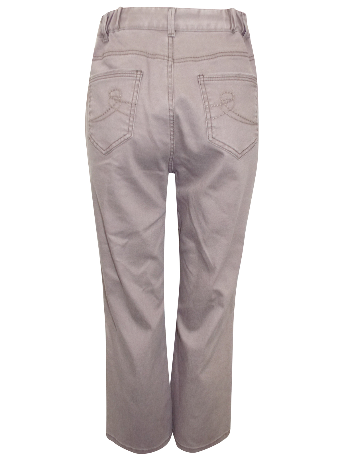 Marks and Spencer - - M&5 MINK Cotton Rich Cropped Trousers - Size 12 to 14
