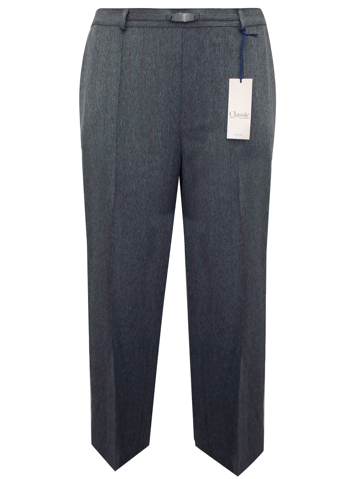 Marks and Spencer - - M&5 GREY Pull On Straight Leg Trousers - Size 18
