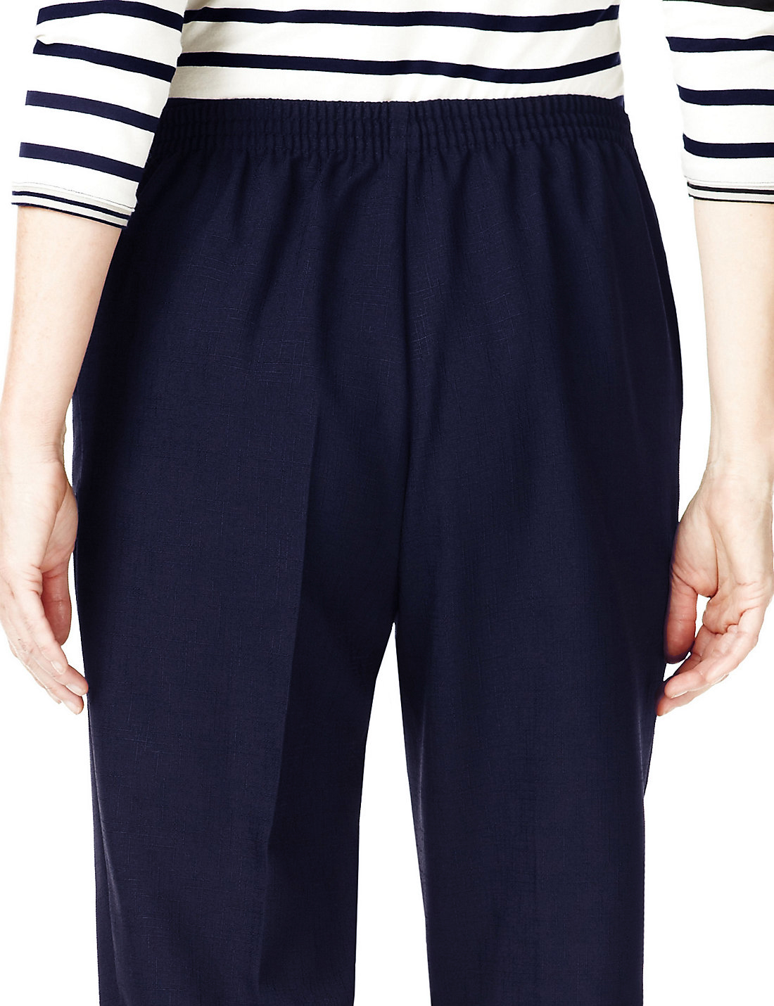 Marks and Spencer M&5 NAVY Easy Care Pull On Trousers Size 10 to 16 Marks and Spencer M&5 NAVY Easy Care Pull On Trousers Size 10 to 16