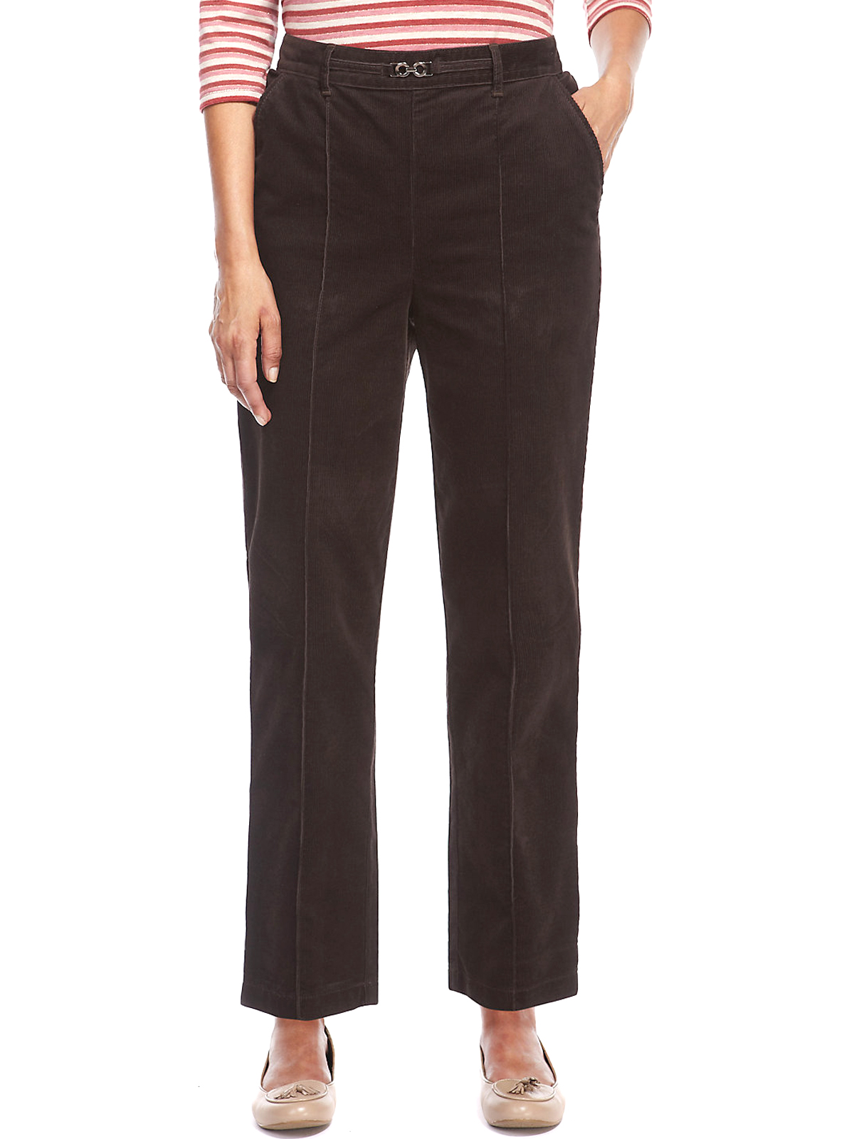 Marks and Spencer - - M&5 CHOCOLATE Cotton Rich Corduroy Trousers - Size 14