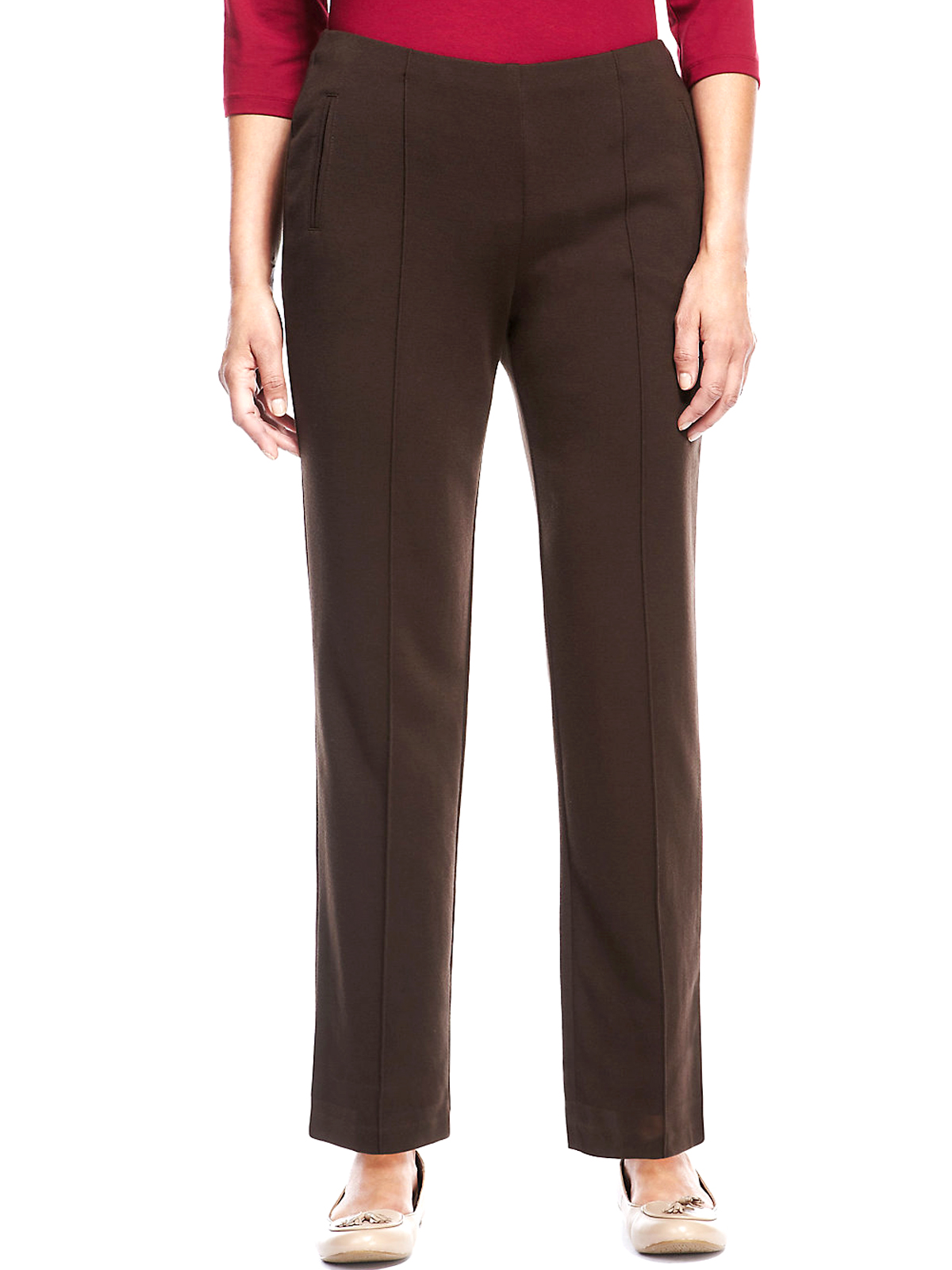Marks and Spencer - - M&5 CHOCOLATE Pull On Ponte Trousers - Size 14 to 20