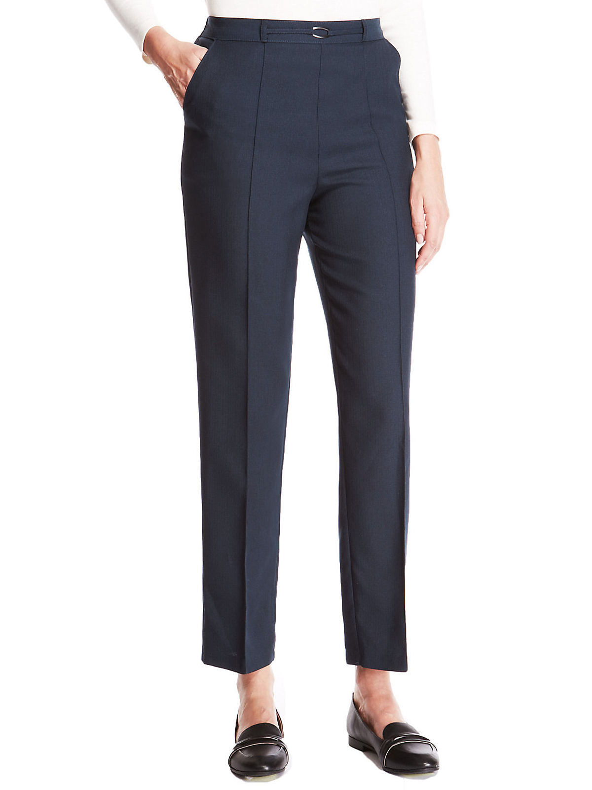 Marks and Spencer - - M&5 NAVY Pull On Trousers - Size 8 to 24