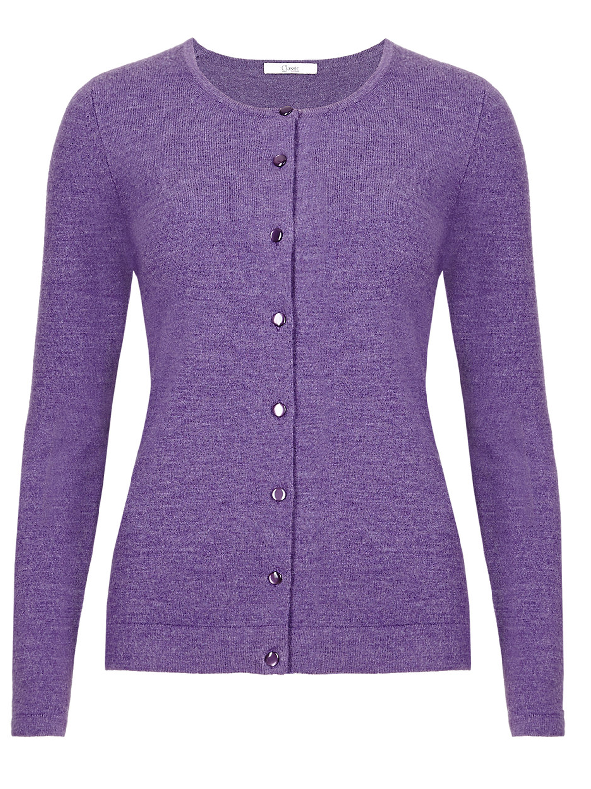 Marks and Spencer - - M&5 PURPLE Button Through Knitted Cardigan - Size ...