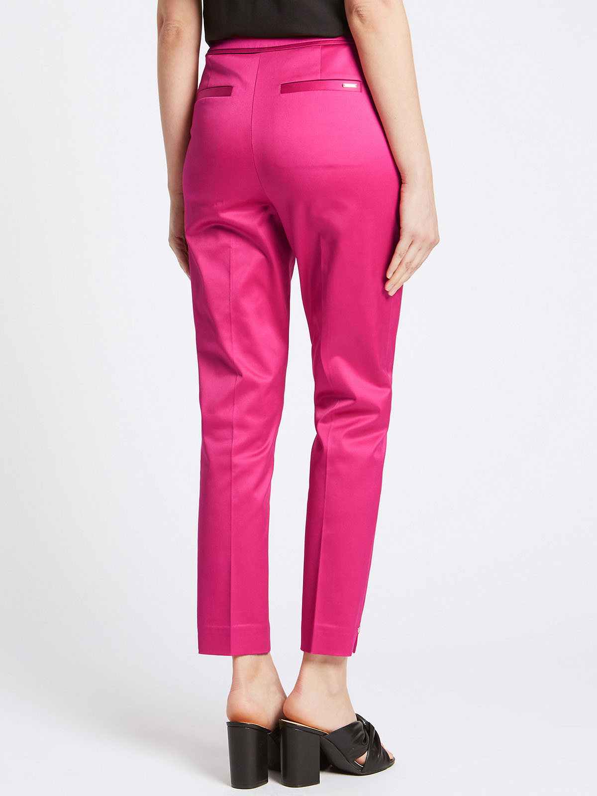 Marks and Spencer - - M&5 BRIGHT-PINK Cotton Rich Slim Leg Ankle Grazer ...