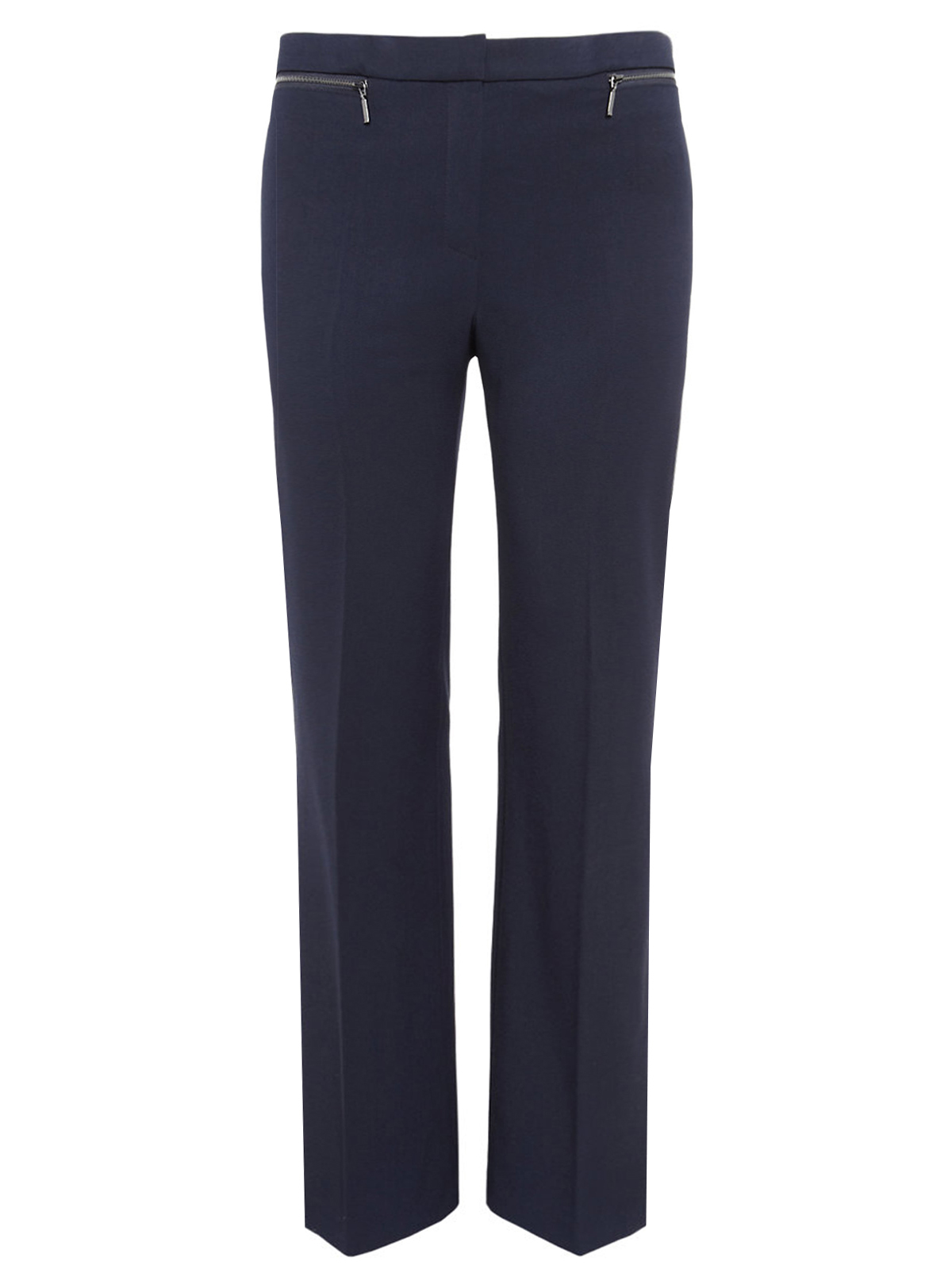 Marks and Spencer - - M&5 NAVY 2-Way Stretch Straight Leg Zip Pockets Trousers - Size 10 to 22