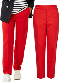 M&5 BRIGHT-RED Freya Relaxed Straight Leg Trousers - Size 6 to 24