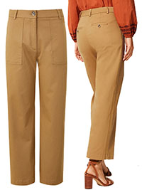 M&5 P3R UNA CAMEL Wide Leg Utility Style Trousers - Size 6 to 24