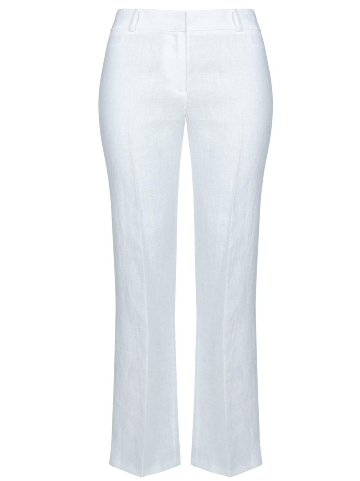 Marks and Spencer - - M&5 WHITE Pure Linen Straight Leg Trousers - Size ...