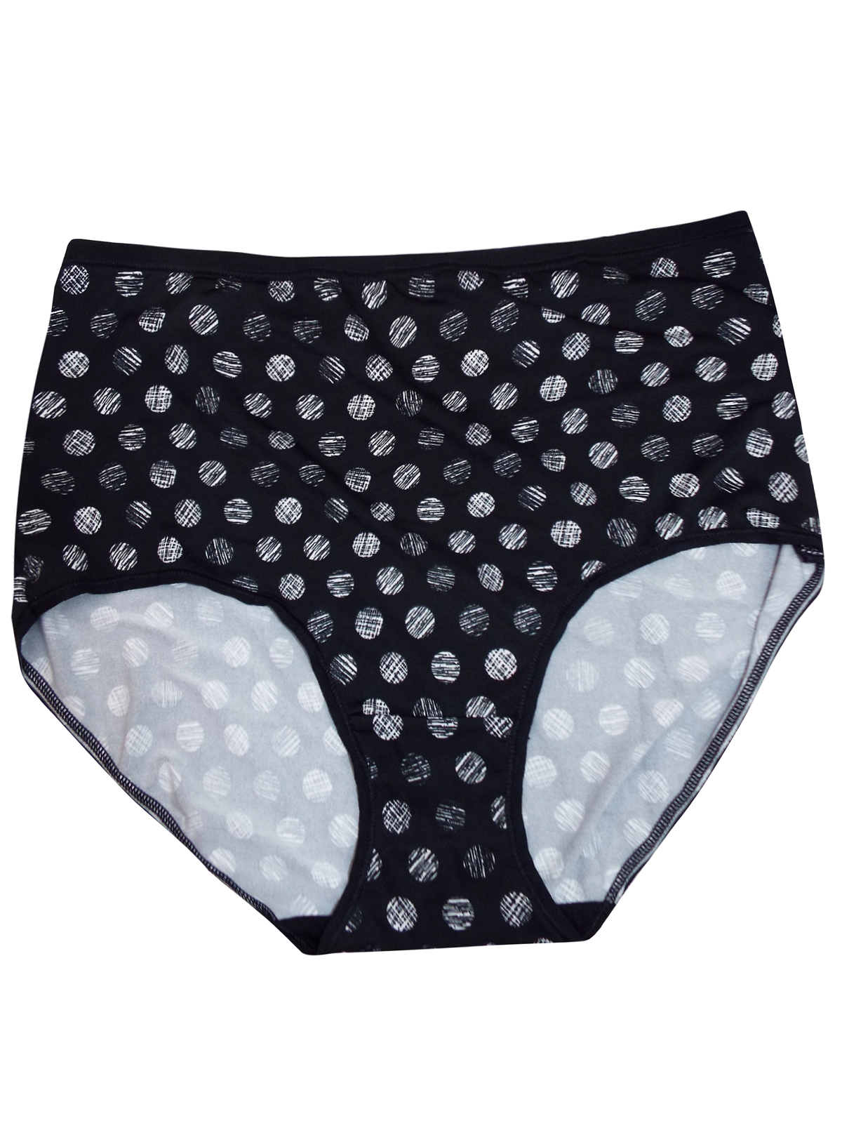 Marks And Spencer Mand5 Black Spot Print No Vpl Full Briefs Size 6 To 26 8710