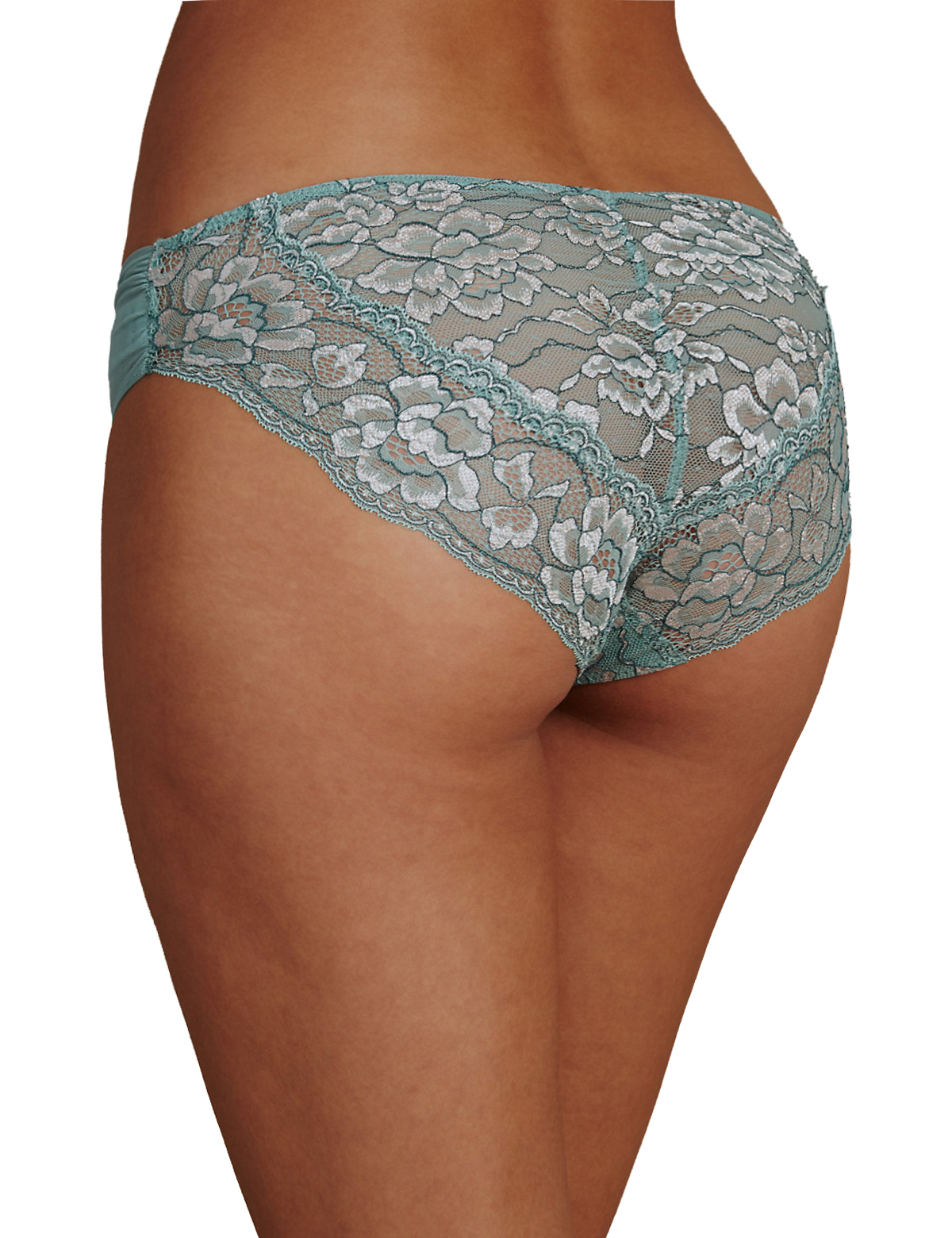 Marks and Spencer M&5 LIGHTOCEAN All Over Lace High Leg Knickers Size 6 to 16