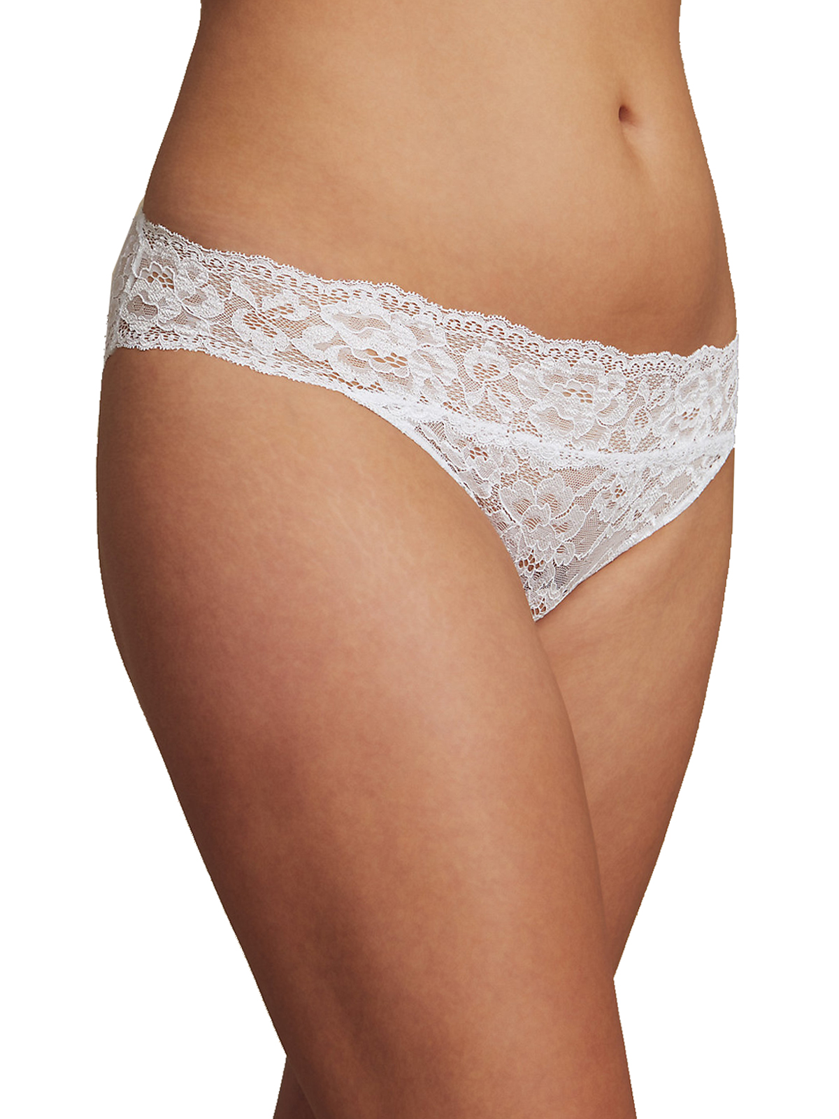 Marks and Spencer M&5 WHITE Louisa Lace High Leg Knickers Size 8