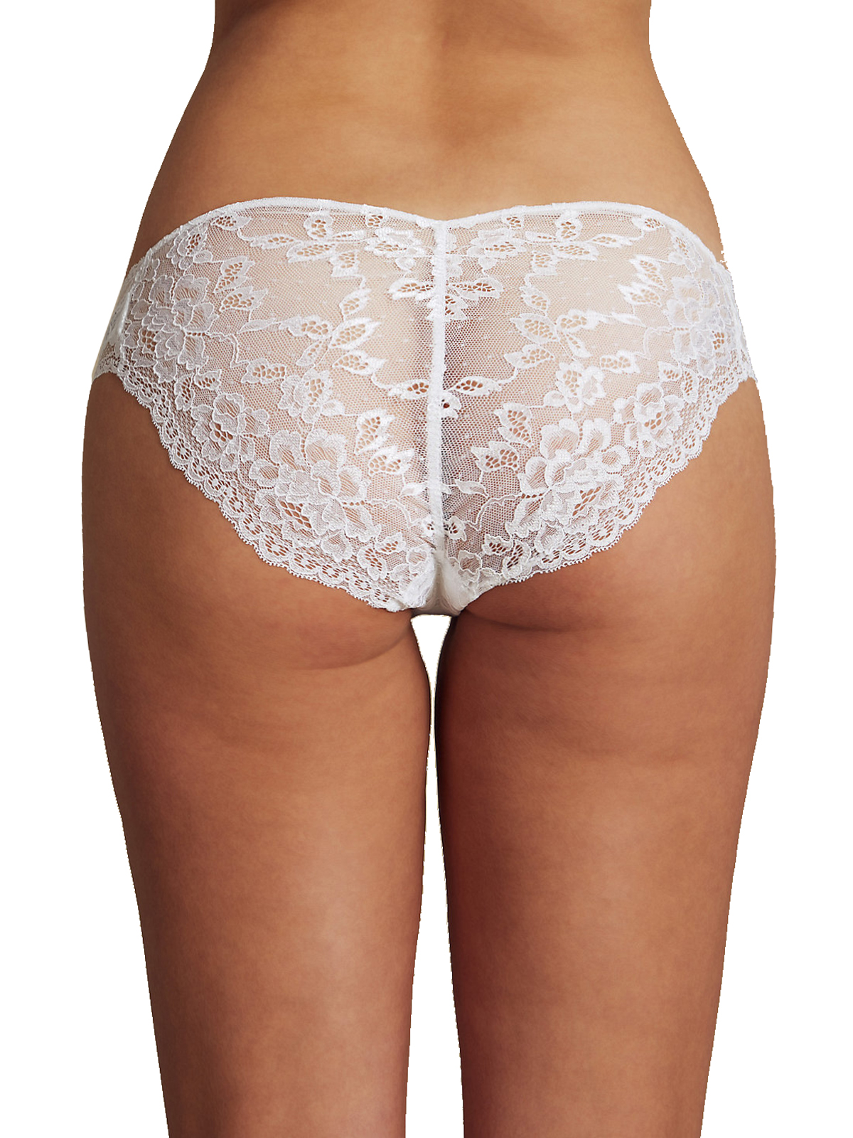 Marks and Spencer M&5 WHITE Louisa Lace High Leg Knickers Size 8