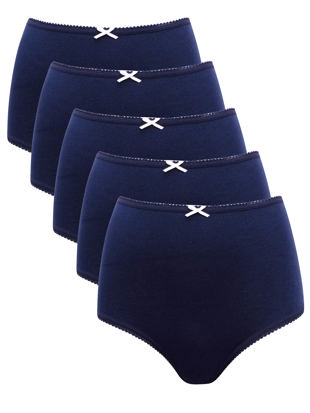 Marks And Spencer - - M&5 NAVY 5-Pack Pure Cotton Full Briefs - Plus ...