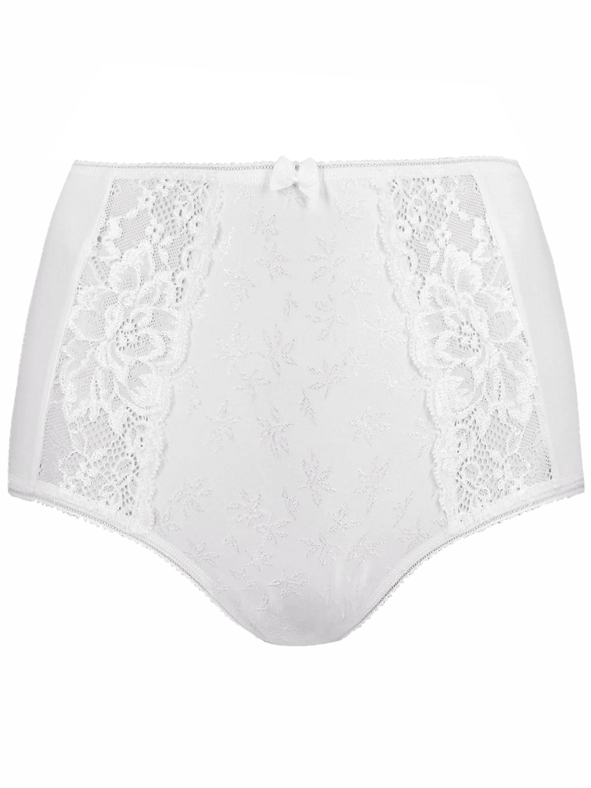 Marks and Spencer - - M&5 WHITE Jacquard Lace High Rise Full Briefs ...