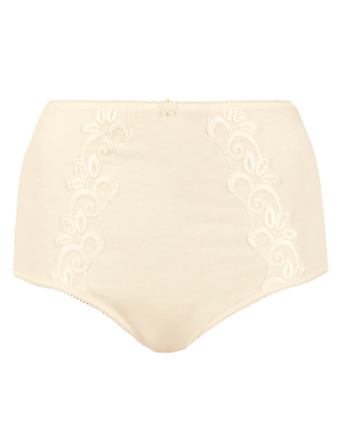 Marks and Spencer - - M&5 LIGHT-CREAM Cotton Rich Embroidered High Rise ...