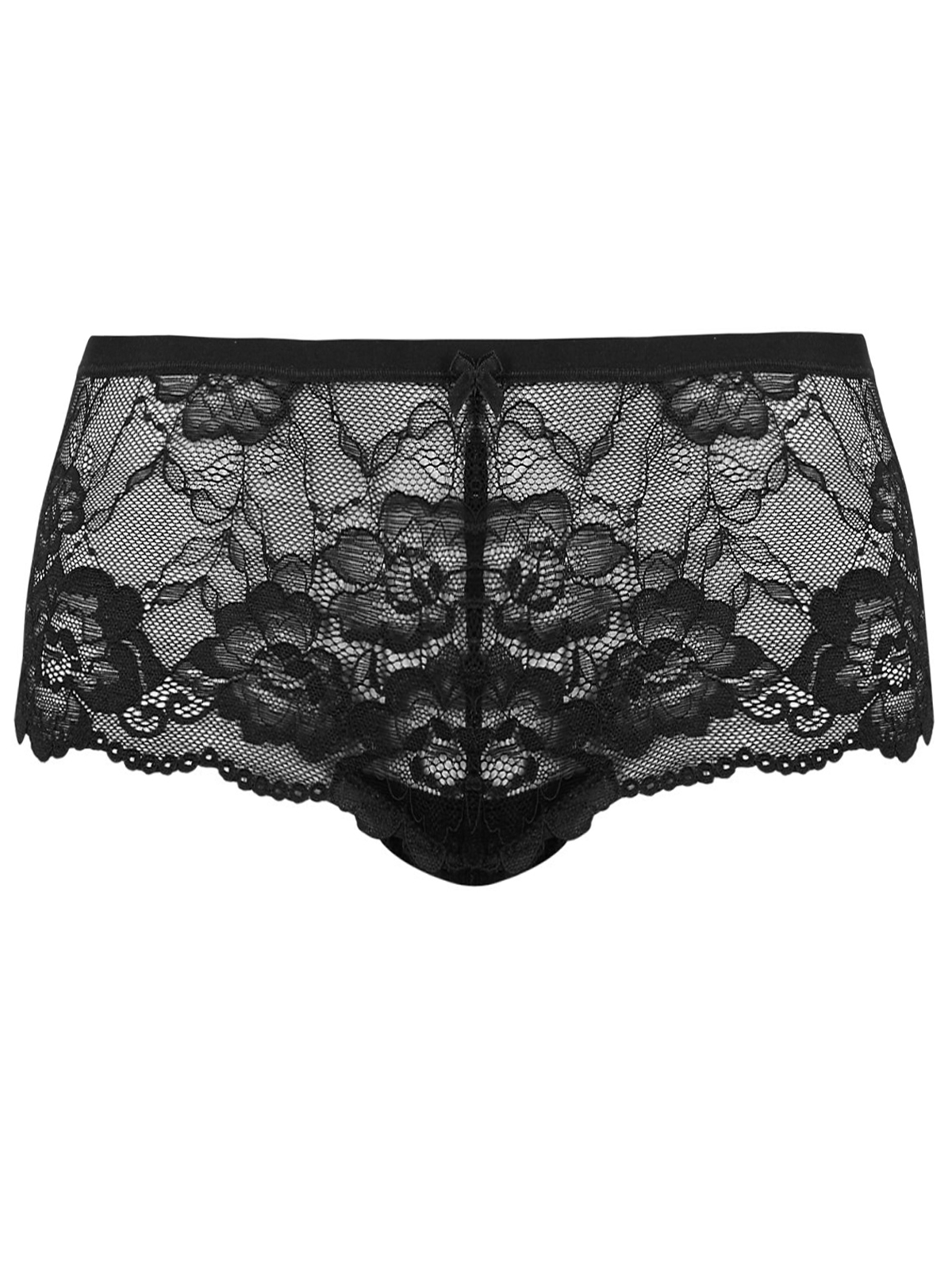 Marks and Spencer M&5 BLACK Isabella Low Rise Short Knickers Size