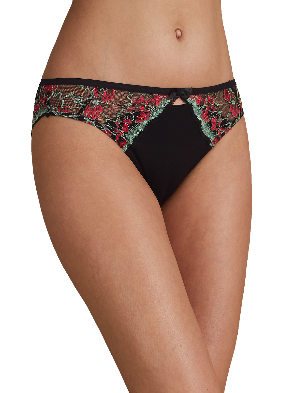 Marks and Spencer M&5 BLACK Lace High Leg Brazilian Knickers Size