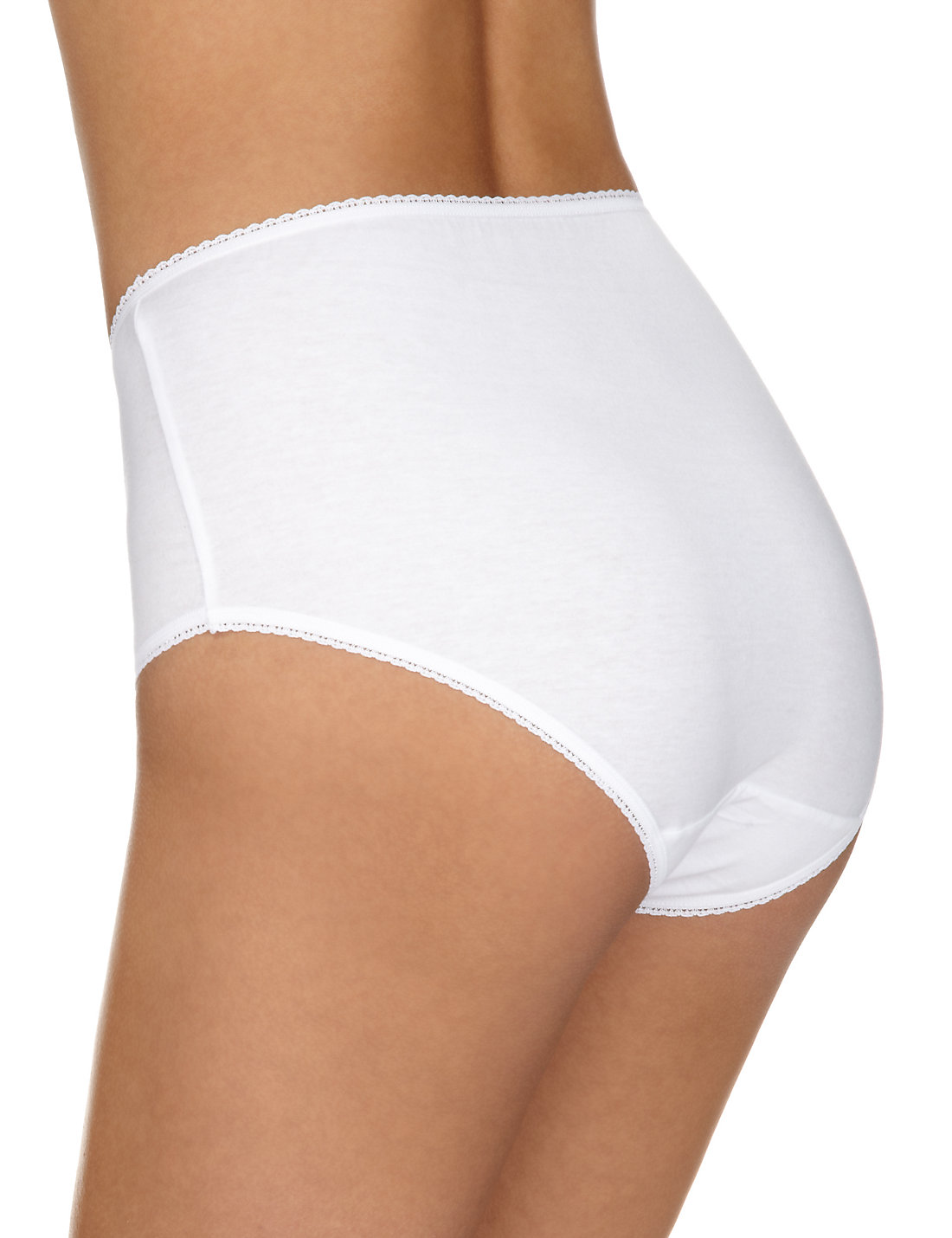 Marks and Spencer - - M&5 WHITE Pure Cotton High Rise Midi Knickers - Size 12 to 16