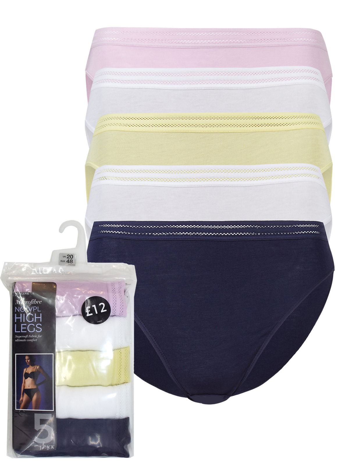 Marks and Spencer M&5 LILAC No VPL High Leg Knickers Size 6 to 22