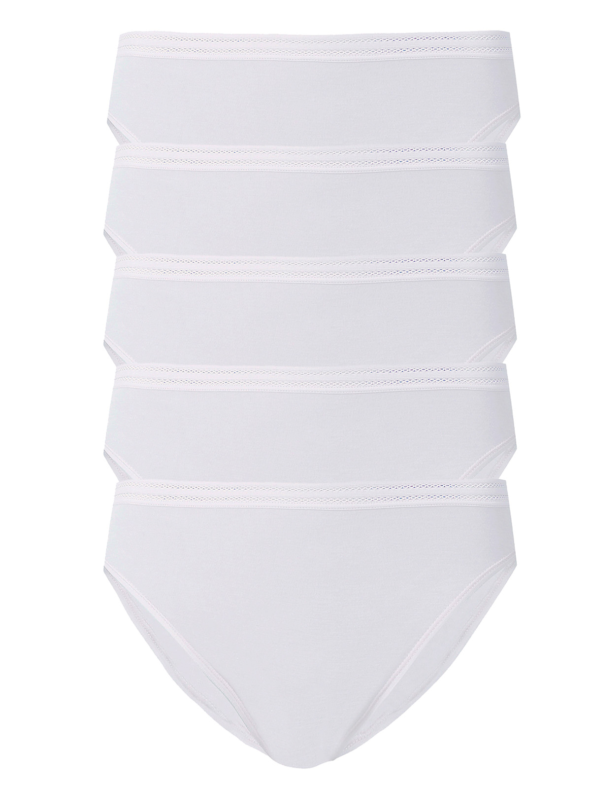 Marks and Spencer M&5 WHITE 5Pack Modal Cotton Blend No VPL High