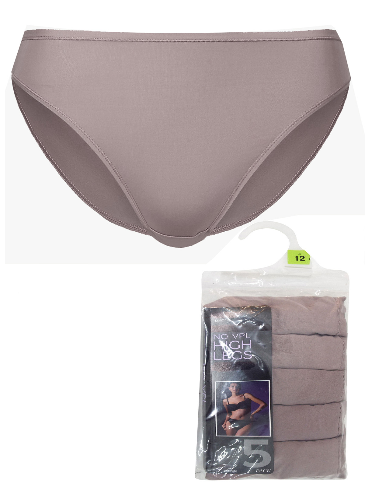 Marks and Spencer M&5 TAUPE 5Pack Microfibre High Leg Knickers