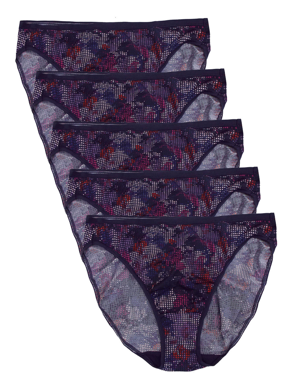 Marks and Spencer M&5 PURPLE 5Pack Digi Print High Leg Knickers
