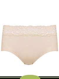 ALMOND Lace Trim Midi Knickers - Size 8 to 22