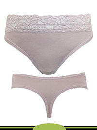 MINK Low Rise Lace Trim Thong - Size 8 to 18