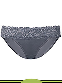 GREY Lace Waist Bikini Knickers - Size 6 to 18