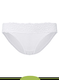 WHITE Lace Waist Bikini Knickers - Size 6 to 18