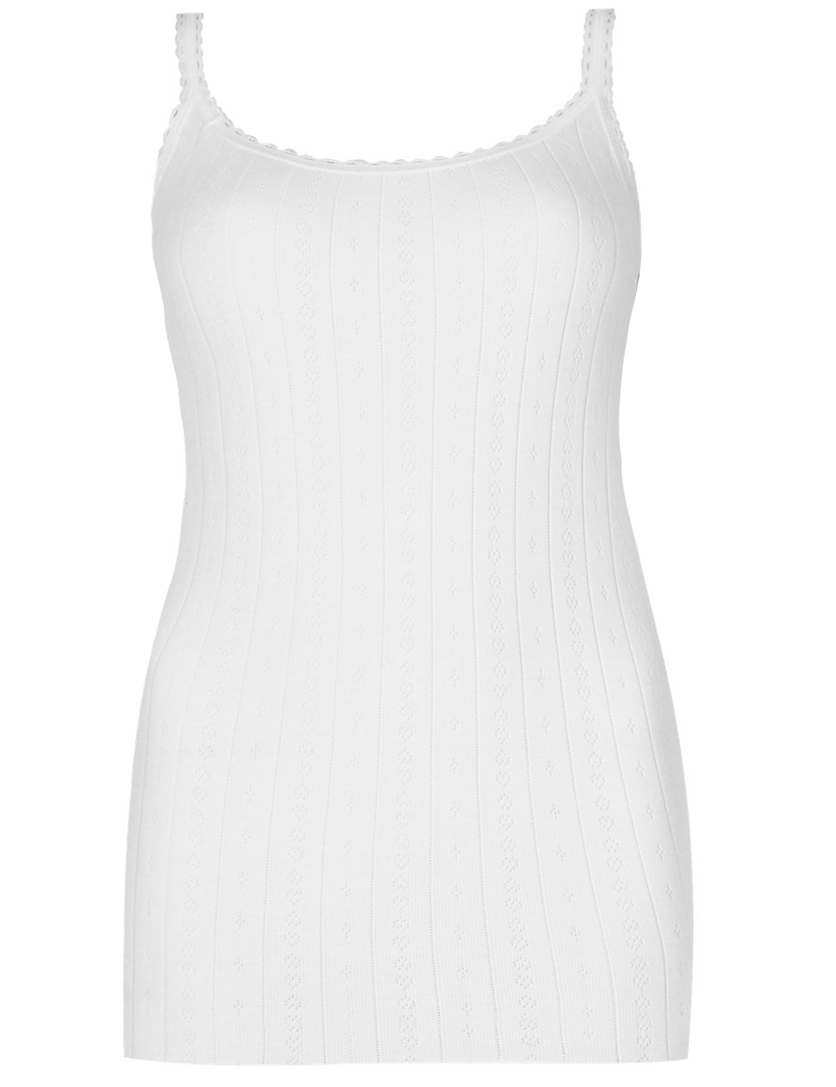 Marks and Spencer - - M&5 WHITE Thermal Pointelle Strappy Vest - Size 6 ...