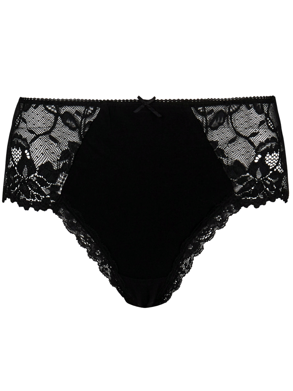 Marks and Spencer - - M&5 BLACK Side Lace High Rise Midi Knickers ...