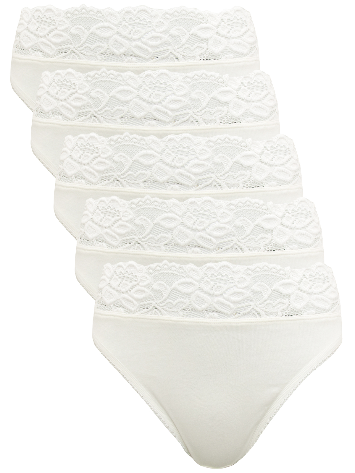 Marks and Spencer M&5 CREAM 5Pack Lace High Leg Knickers Size 12