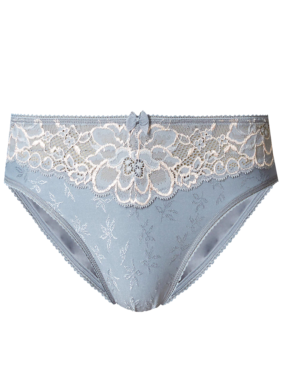 Marks and Spencer M&5 GREY Jacquard & Lace Trim High Leg Knickers