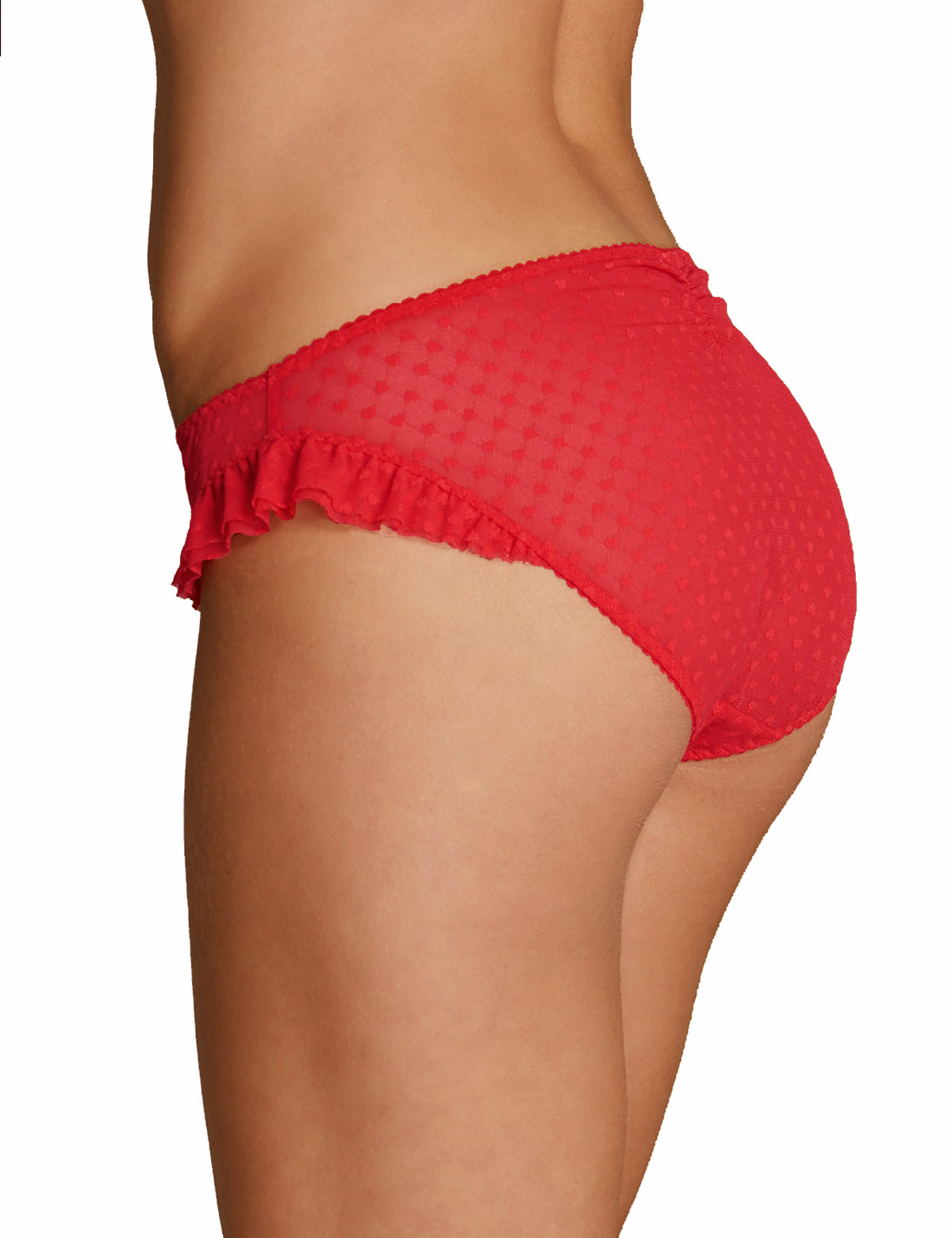 Marks and Spencer M&5 RED Heart Mesh Low Rise Bikini Knickers