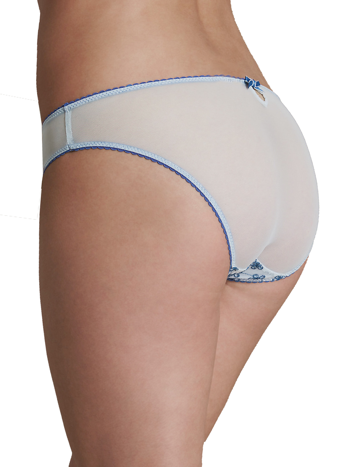Marks and Spencer M&5 BRIGHTBLUE Broderie Low Rise Bikini Knickers