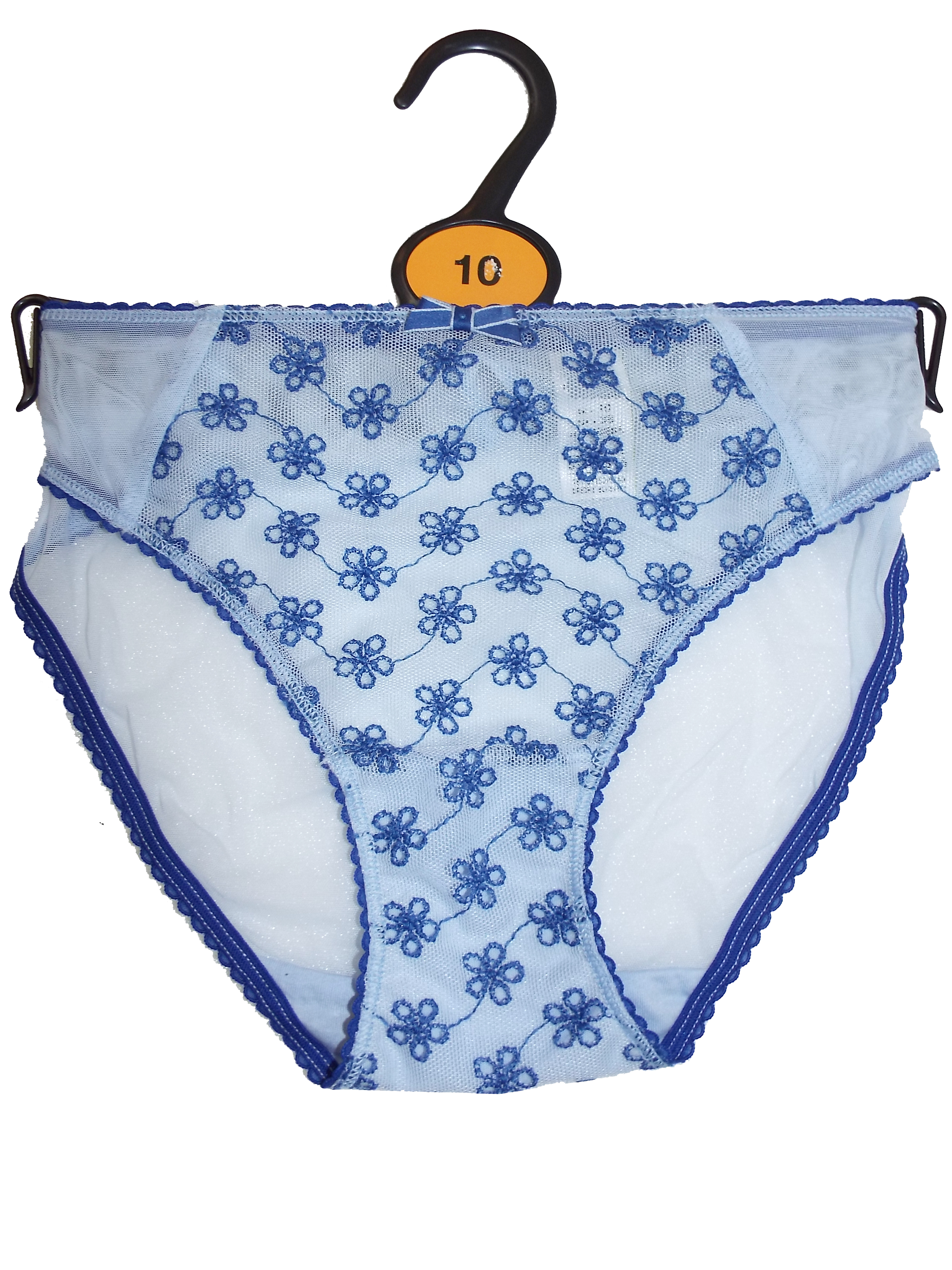 Marks and Spencer M&5 BRIGHTBLUE Broderie Low Rise Bikini Knickers Size 10 to 16