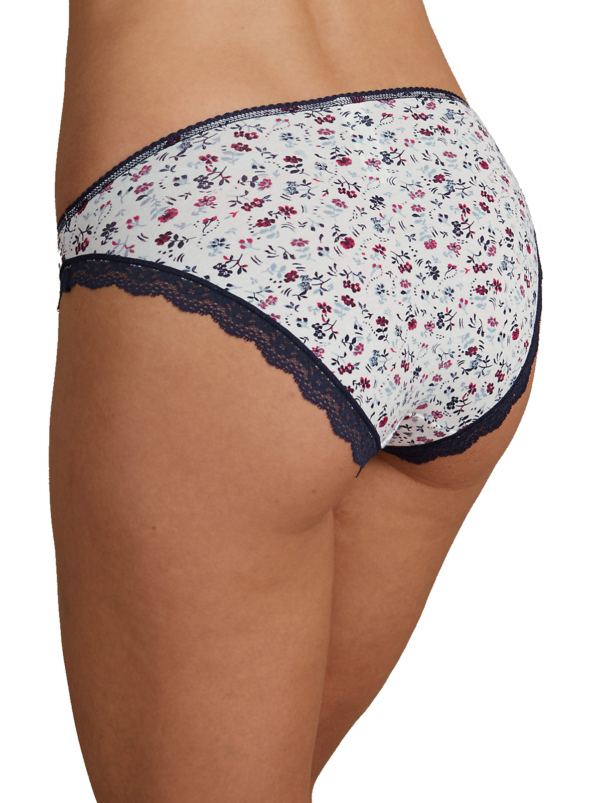 Marks and Spencer M&5 INDIGO Cotton Rich Floral Print High Leg