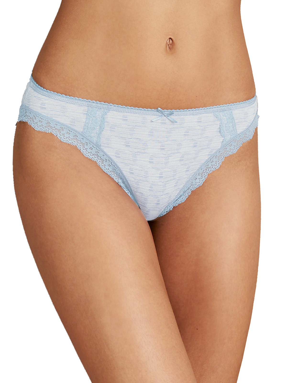 Marks And Spencer Mand5 Smokey Blue Cotton Rich High Leg Knickers Size 8 To 22 3930