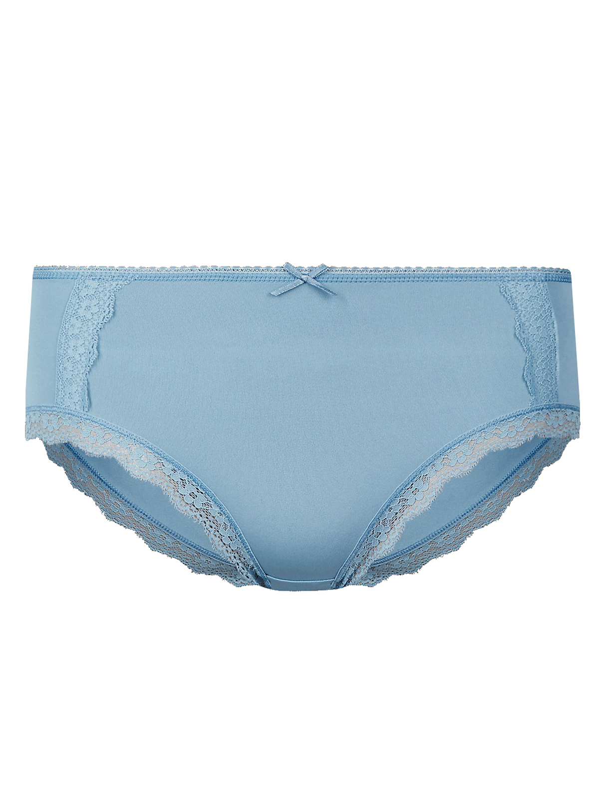 Marks and Spencer - - M&5 SKY-BLUE Lace Trim Midi Knickers - Size 8 to 20