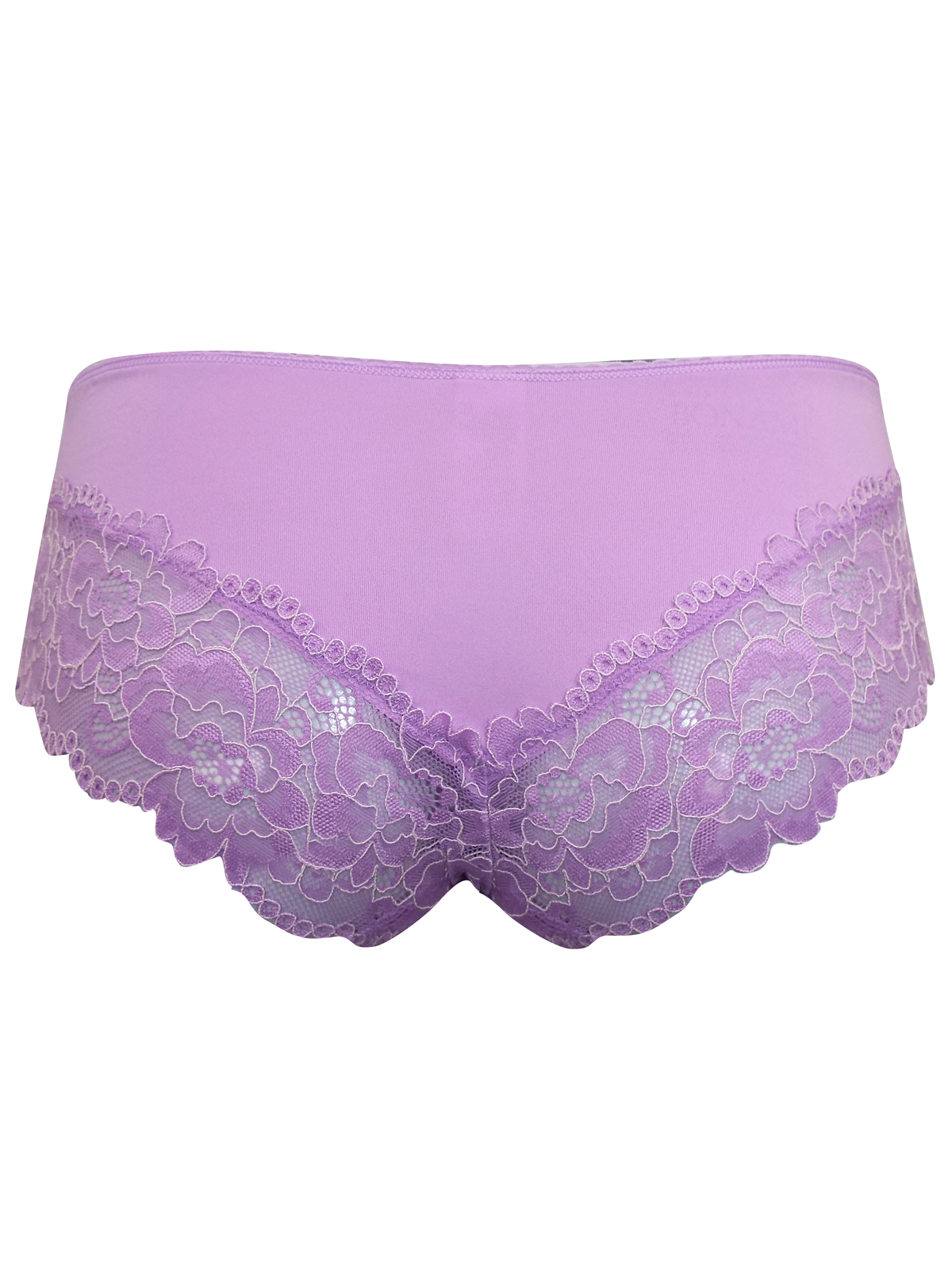 Marks And Spencer Mand5 Lilac Lace Trim Low Rise Brazilian Knickers