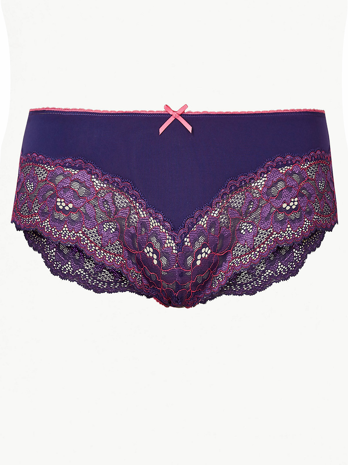 Marks and Spencer M&5 PURPLE Louisa Lace Brazilian Knickers Size